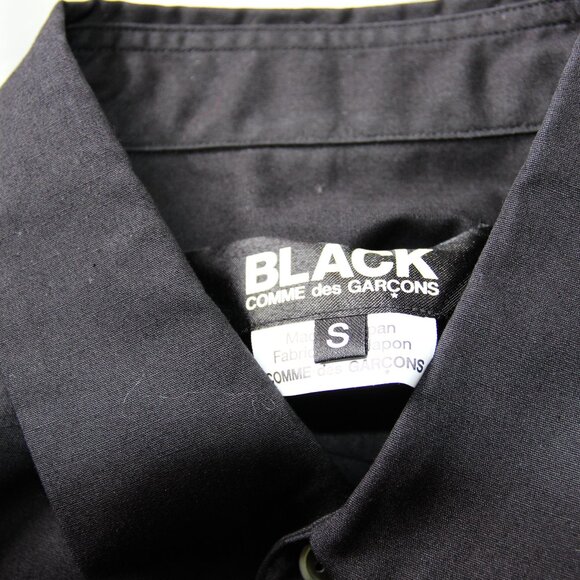 BNWT AW20 COMME DES GARCONS BLACK ZIP DETAIL SHIRT S - Picture 10 of 14